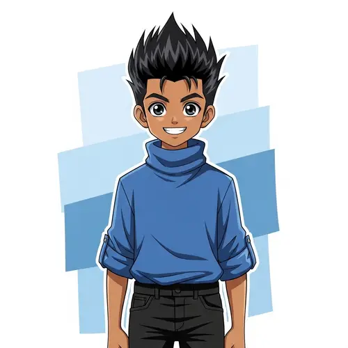 Young South Asian Boy Anime Style Avatar