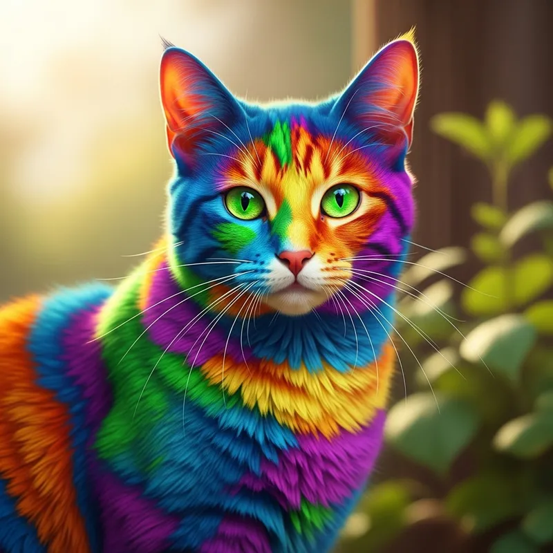 Vibrant Multicolored Cat | Eye-Catching Feline Beauty