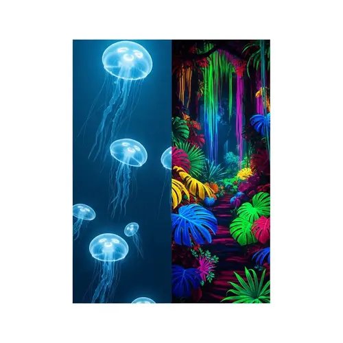 Glowing Jellyfish in a Neon Jungle Experience
