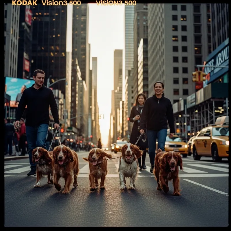 Spaniel Dogs Walking in New York | Kodak Vision3 500 Spaniel Dogs Walking in New York | Kodak Vision3 500