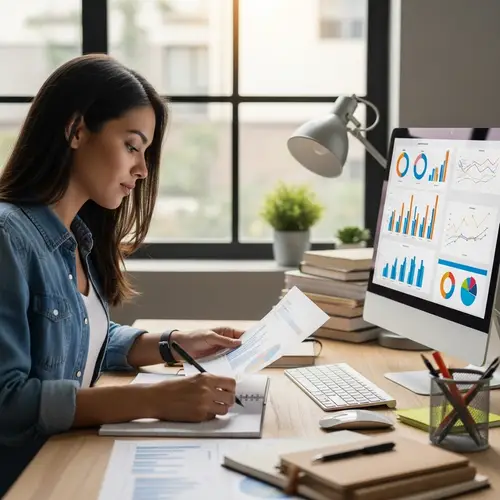 Hispanic Female Data Analyst: Precision in Presentations & Reports