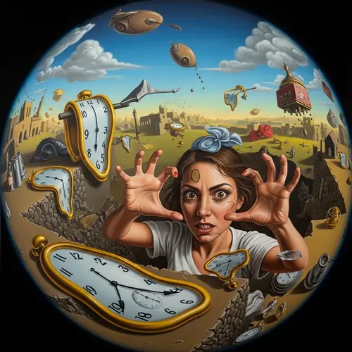 Surrealist Oil Painting | Melting Timepieces & Distorted Realities