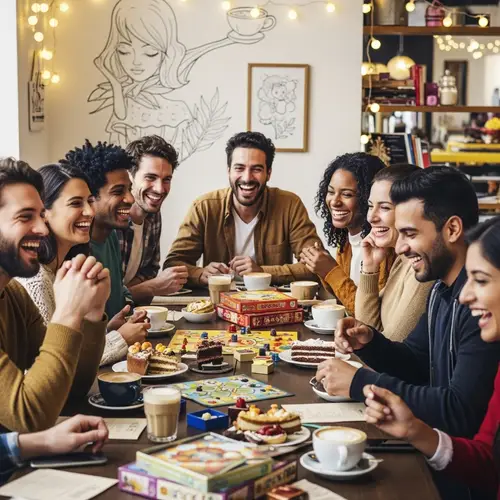 Diverse Group Laughter at Café - Pure Joyful Scene