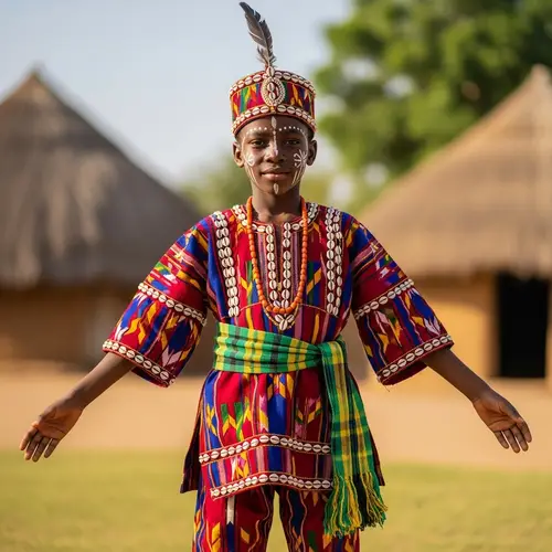 African Boy in Traditional Attire | Vibrant Colors & Intricate Patterns
