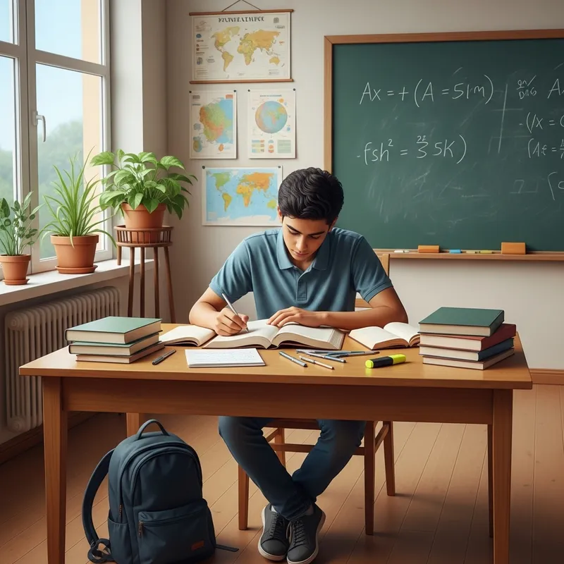 Indian Teen in Classroom – Engrossed in Study