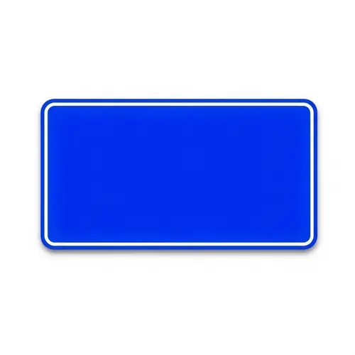Vivid Blue Sign on Clean White Background