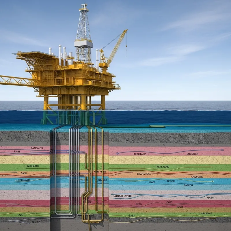 Offshore Oil Platform & Geological Layers Overview Offshore Oil Platform & Geological Layers Overview