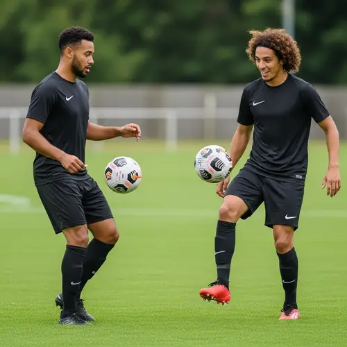 Kaká and Ronaldinho Soccer Skills Display on Green Field