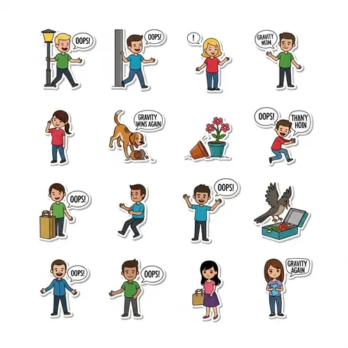 Funny Blunders Stickers: Humorous & Light-hearted Sticker Collection