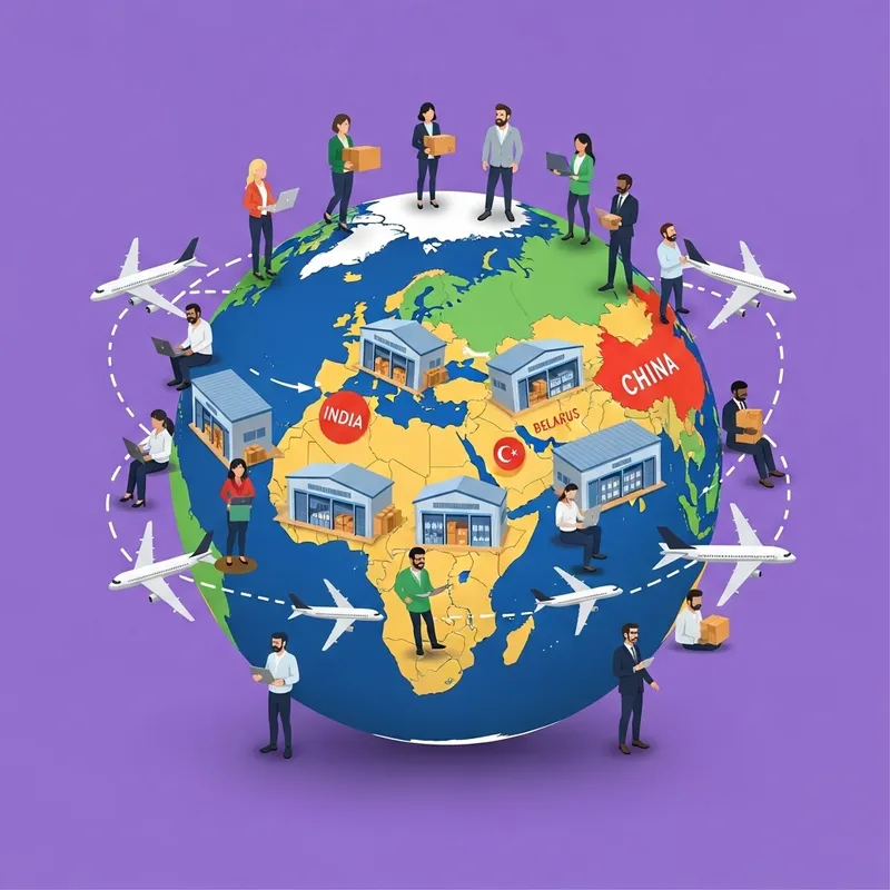 Global Logistics with International warehouse scene | Diverse Workforce