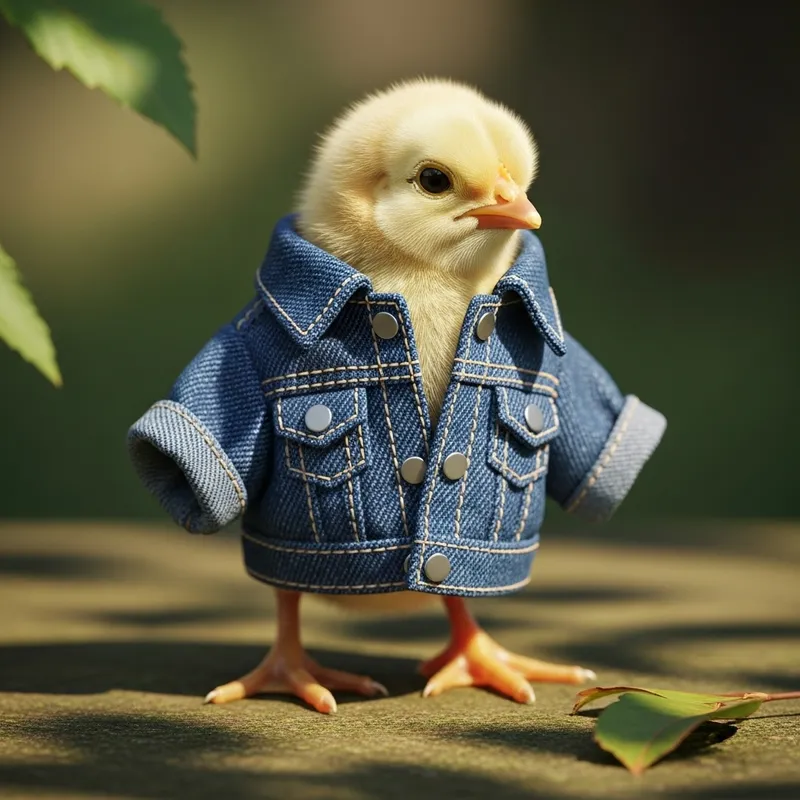 Cute Chick in Jacket - Adorable Baby Bird