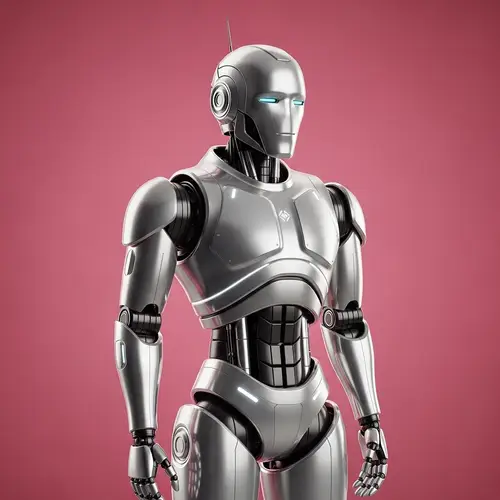 Futuristic Robot on Pink Background | Advanced Technology