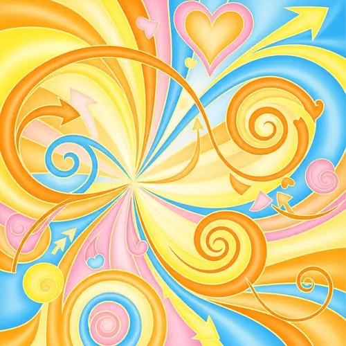 Abstract Art of Happiness: Joyful Colors and Uplifting Shapes