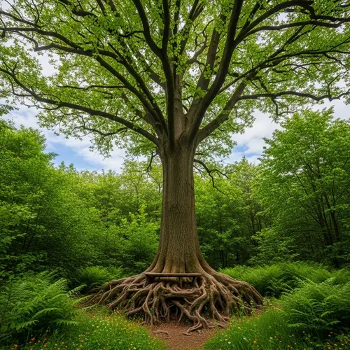 Ancient Tree in Lush Forest - Majestic Nature Scene