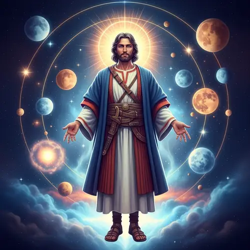 Psychedelic Religious Figure in Ethereal Ambiance