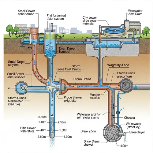 Detailed City Sewer System Diagram