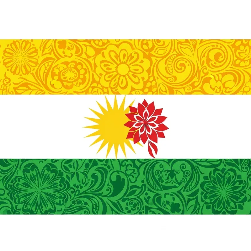 Diverse Unity: Abstract Floral Alevism & Kurdistan Flag Design Diverse Unity: Abstract Floral Alevism & Kurdistan Flag Design