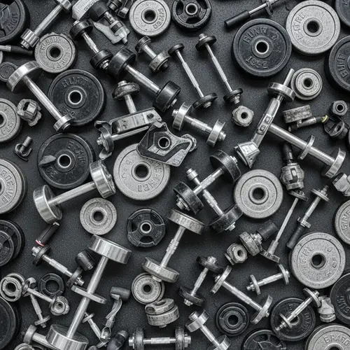 Gym Equipment Collage Background Design