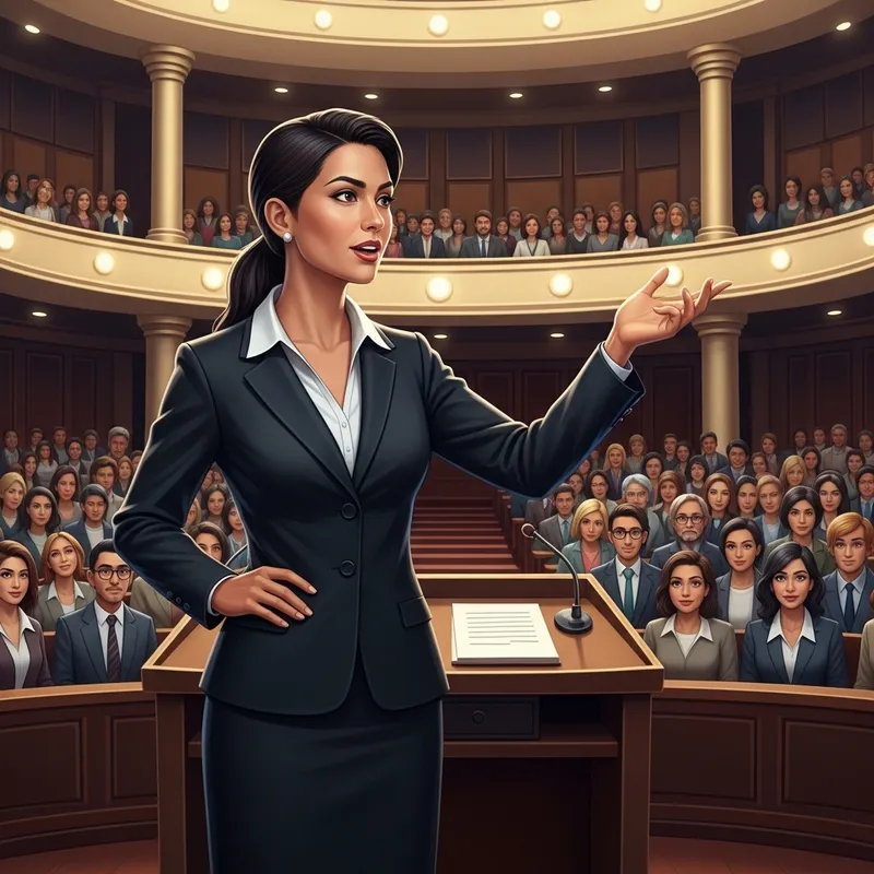 Inspirational Businesswoman Engaging Audience at Auditorium Event