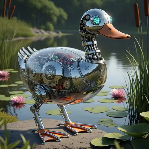 Metallic Duck Robot | Innovative Tech Creation