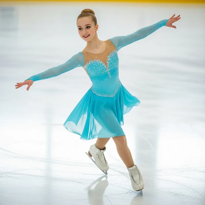 Caucasian Blonde Ice Skater - A 17-Year-Old with Green Eyes
