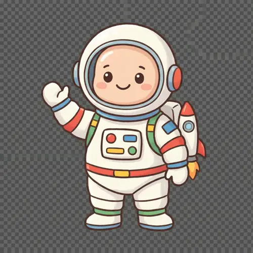 Cute Cartoon Astronaut for Kids - High Quality Illustration