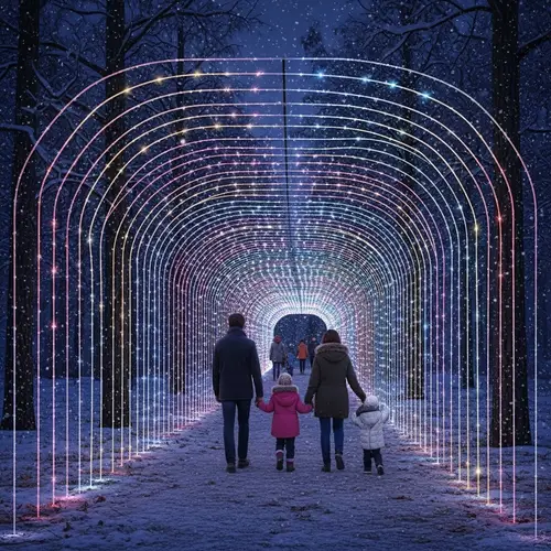 Enchanting Luminous Tunnel in Arboreal Setting