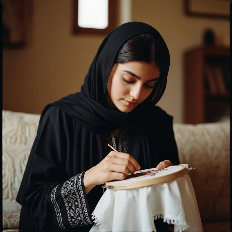 Vintage Embroidery Art: Cozy Room Inspiration