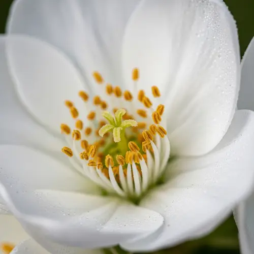 Elegant White Flower in Full Bloom - Macro Photography