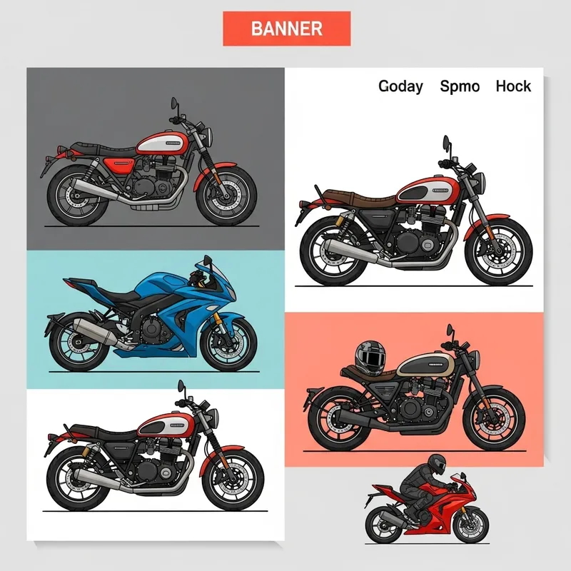 Rectangular Web Banner Featuring Motorcycles
