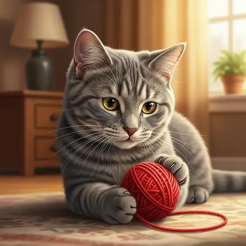 Playful and Curious Domestic Cat in Cozy Home Setting