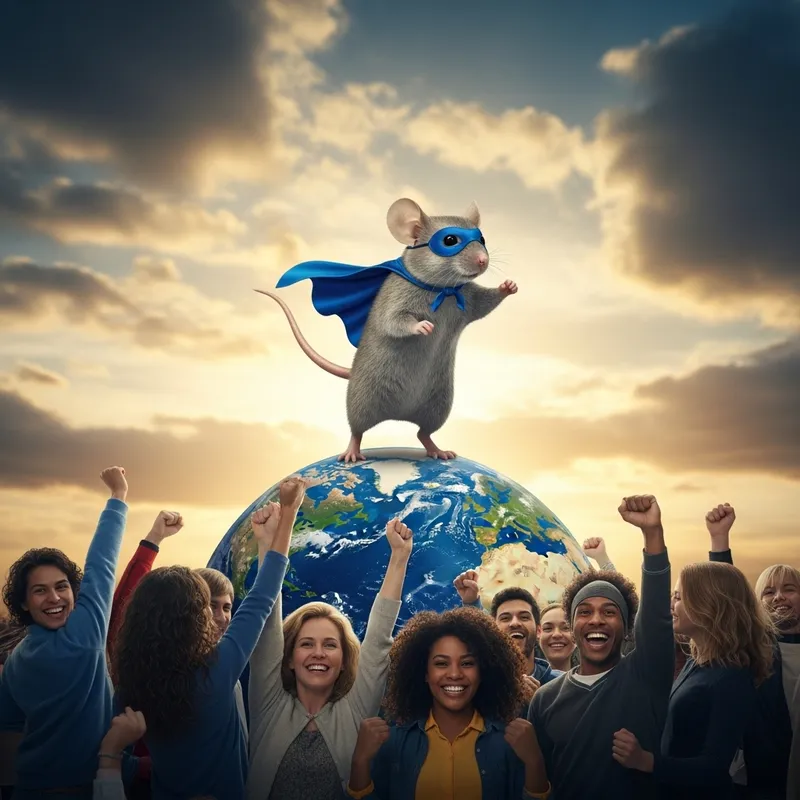 Superhero Mouse Rescuing the World