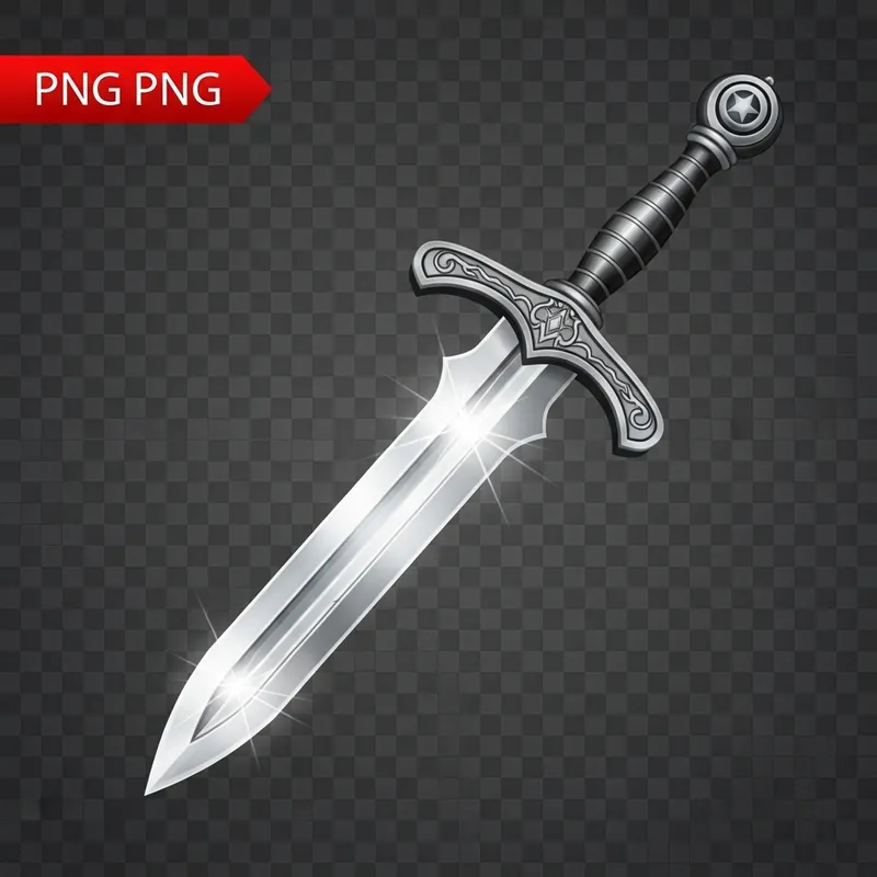 Detailed Sword Icon with Transparent Background Detailed Sword Icon with Transparent Background