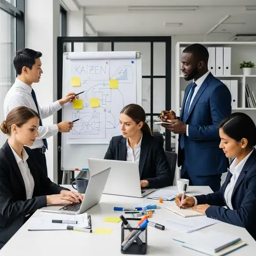 Productive KAIZEN Strategy Meeting with Diverse Professionals