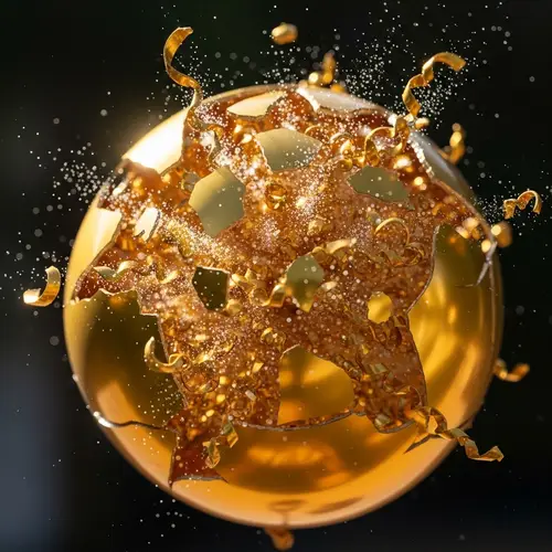 Golden Balloon Bursting - Spectacular Explosion
