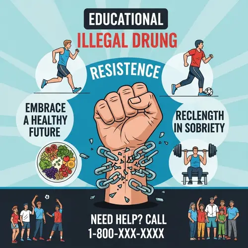 Fight Against Illegal Drug Use Poster - Break Addiction with Healthy Lifestyle
