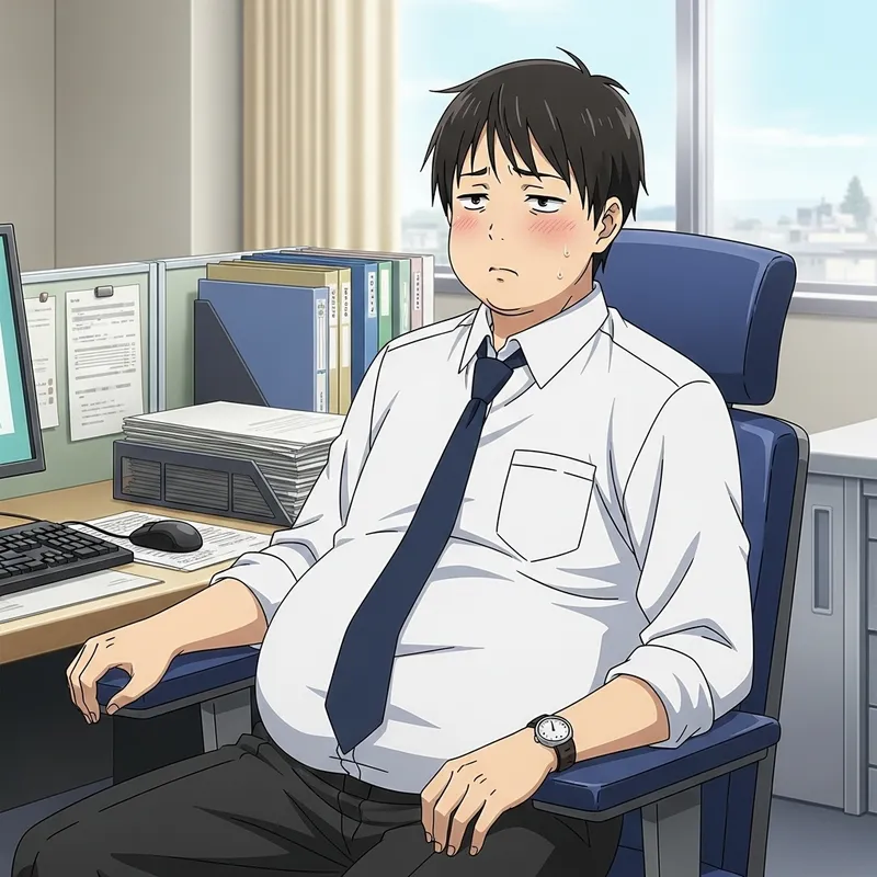 Handsome Male Office Worker Resting | Office Chair Scene Handsome Male Office Worker Resting | Office Chair Scene