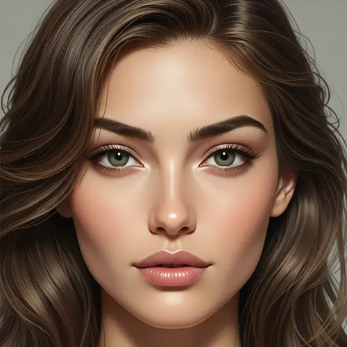 Serene Human Face with Almond-Shaped Eyes and Distinctive Cheekbones