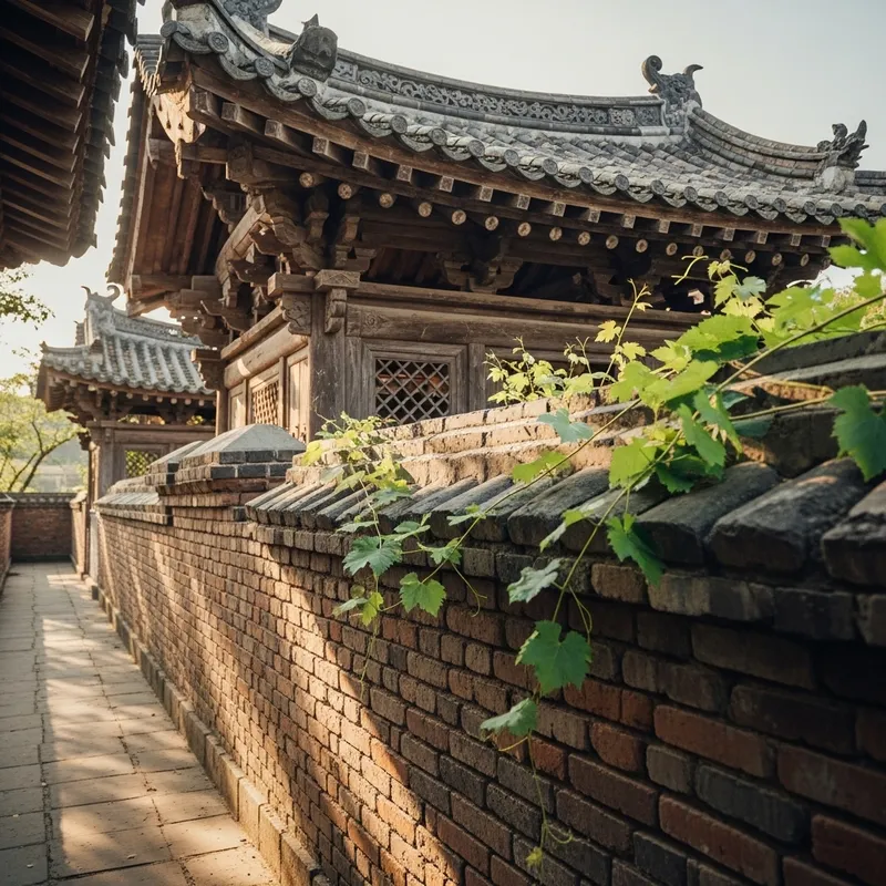 Brick Wall with Wooden Roof