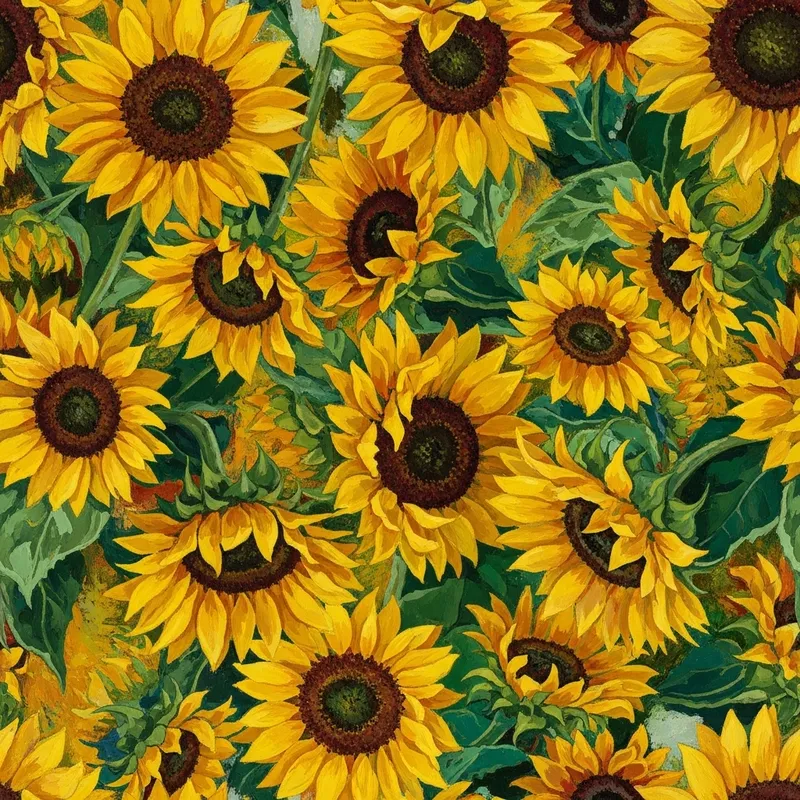 Vibrant Abstract Sunflowers Art