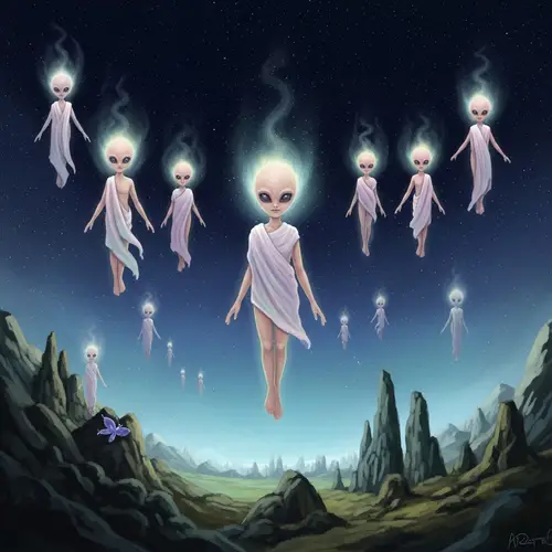 Celestial Beings in Cosmic Fantasy: Surrealism Inspired Artwork