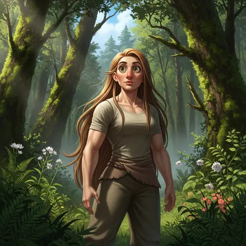 Beautiful Woman in Lush Forest Setting | Enchanting Portrait Image