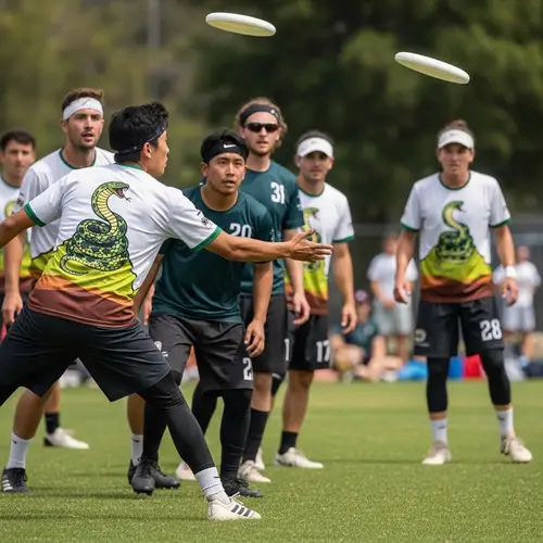 Ultimate Frisbee Team with Snake Logo