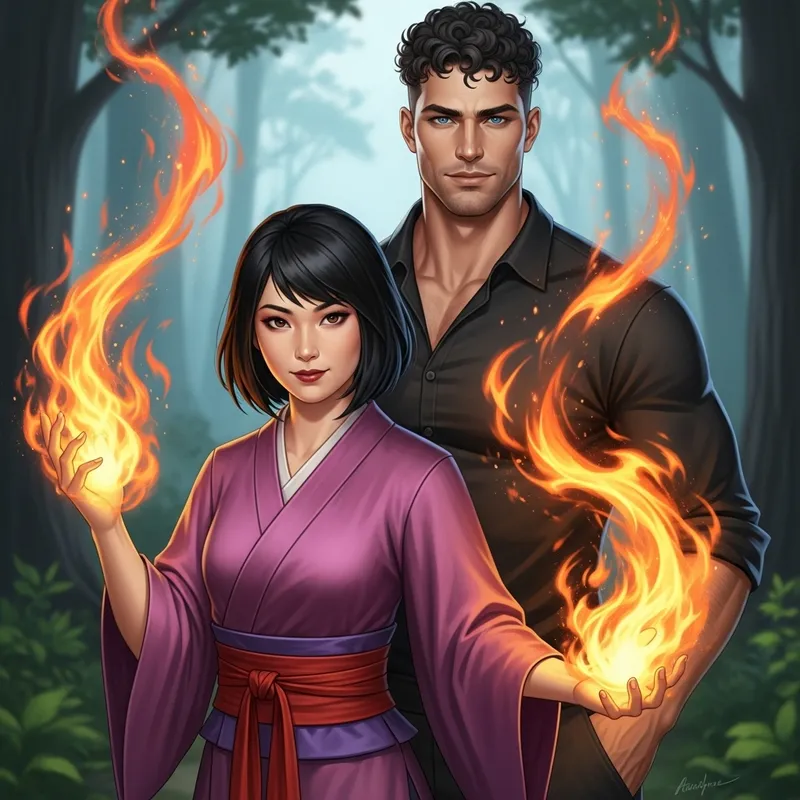 Supernatural Japanese Woman with Healing Fire Powers