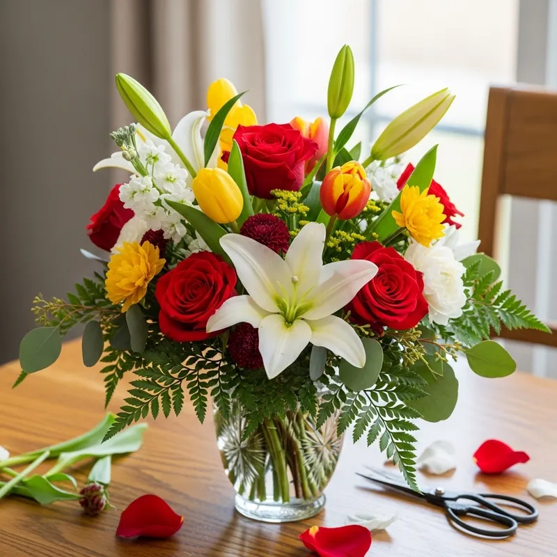 Stunning Floral Arrangements with Roses, Tulips & Lilies