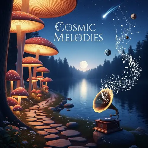 Surrealistic Album Cover Art for Cosmic Melodies