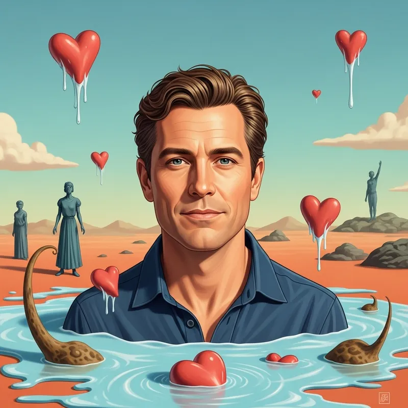 Surreal Fatherly Figure in Dali-inspired Dream Surreal Fatherly Figure in Dali-inspired Dream