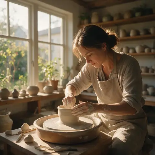 Premium AI Photography Showcase - Ceramic Artist Studio