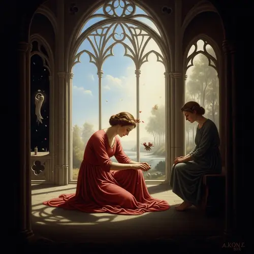 Symbolic Portrayal of Denial of Death in Surrealistic Style