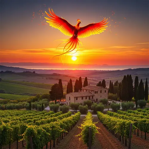 Sunset in Italy with Mythical Phoenix | Rebirth Symbolism